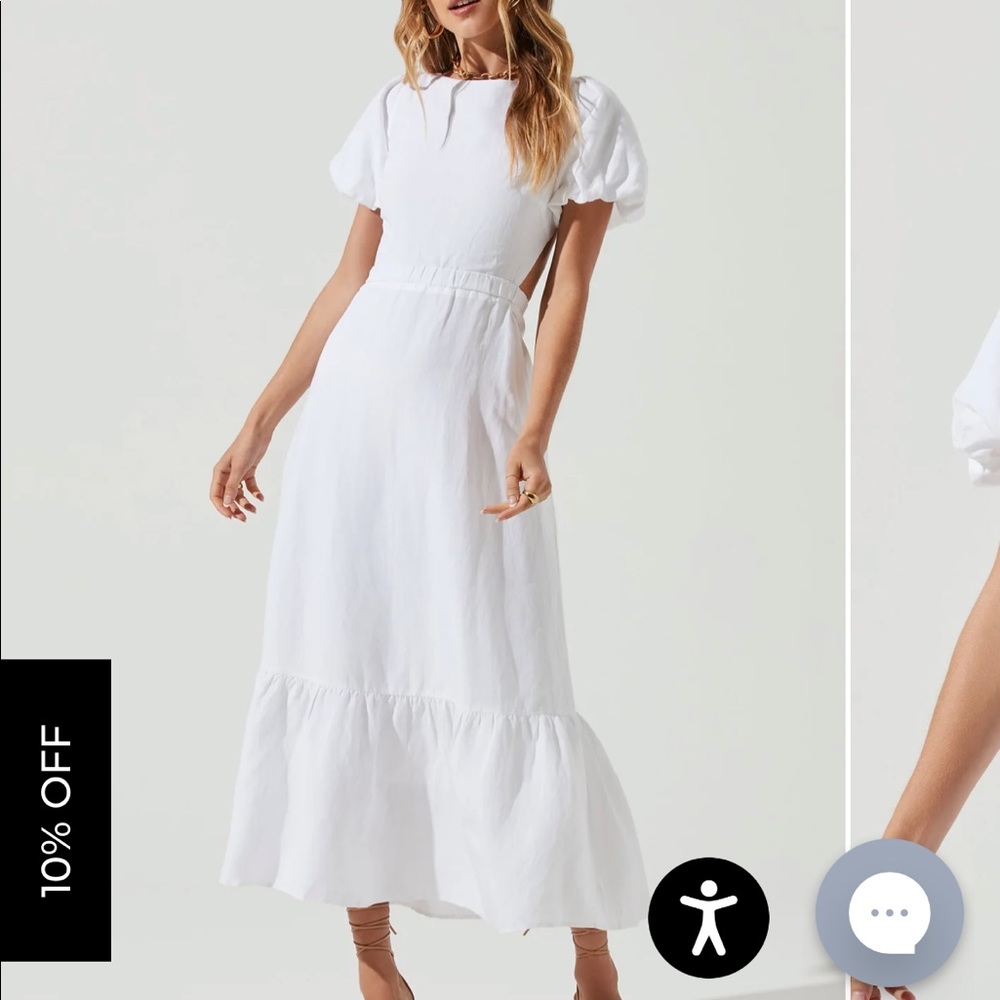 ASTR the label white Jelena cut out dress. M